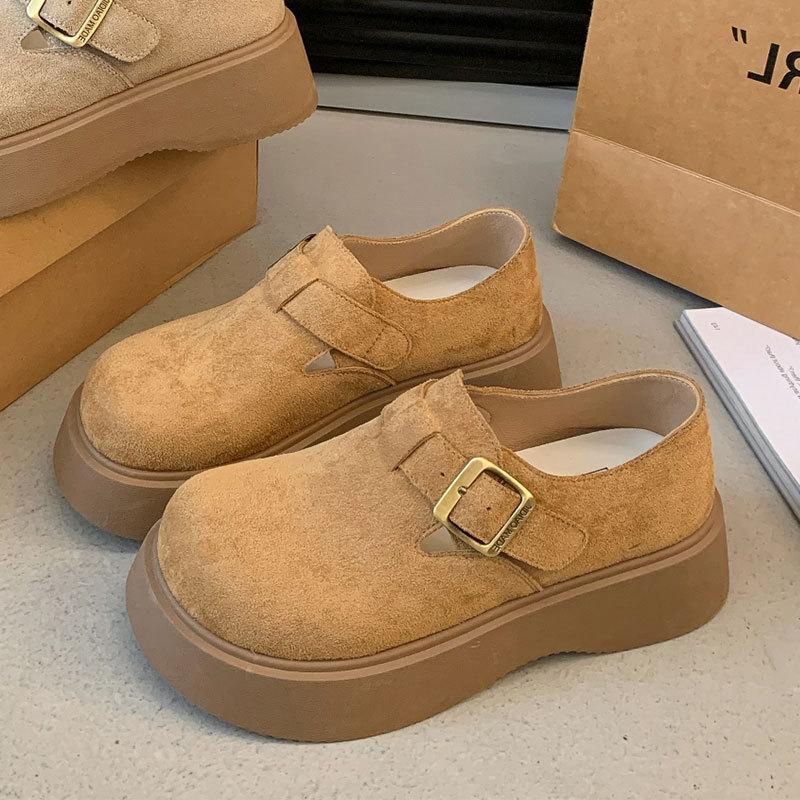 Retro small loafer single shoes casual versatile Boken shoes women's 2025 spring and autumn new heightening platform Boken shoes