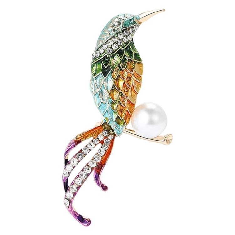 

Multi Purpose Rhinestoned Animal Brooch Pearls Accented badge Pin Accessory For Formal Outfits Bags Gift Giving зелений