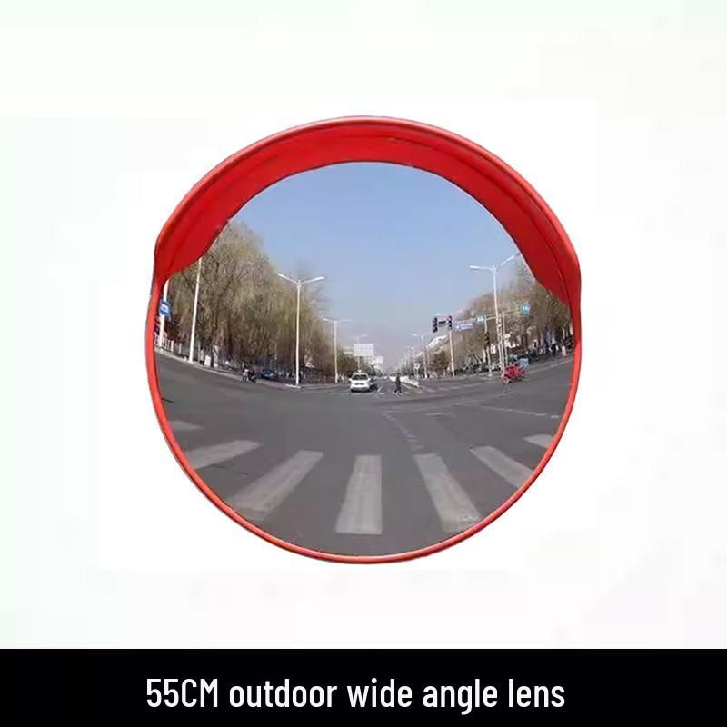 Wide-Angle Road Corner Traffic Mirror - Large Round Convex Reflective Mirror for Intersections
