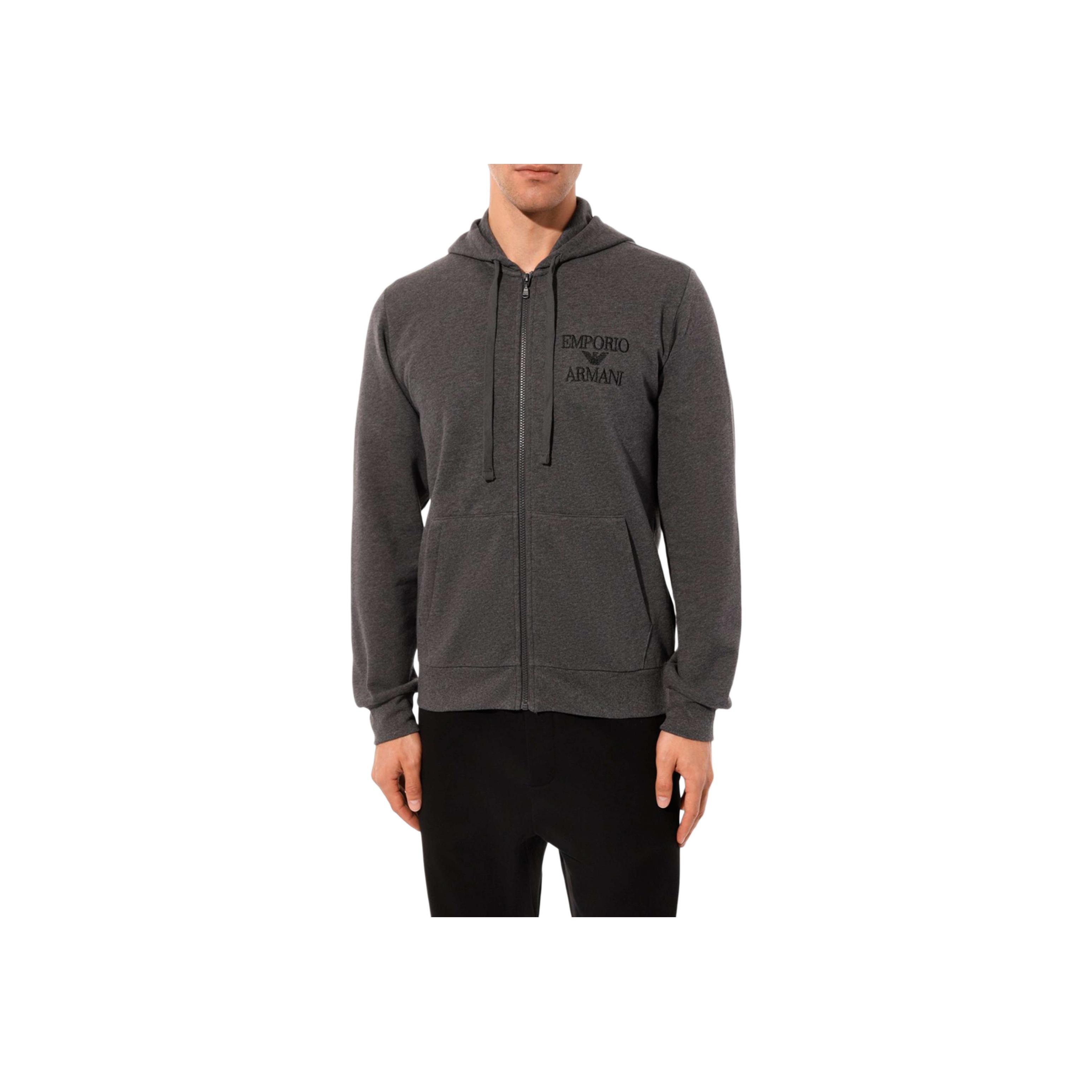 Emporio Armani Letter Logo Hooded Zip-Up Sweatshirt Men sweatshirts 111784-3F571-57720 XL