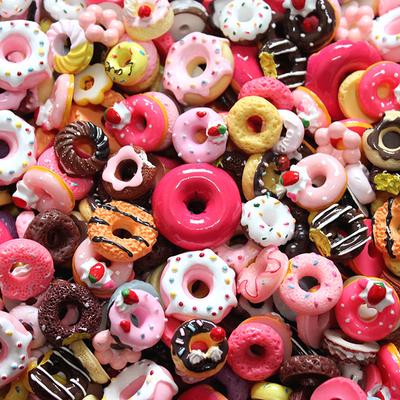 10 Adet Mini Oyuncağı Yiyecek Pasta Bisküvi Donutlar Minyatür Cep Telefonu Aksesuarları