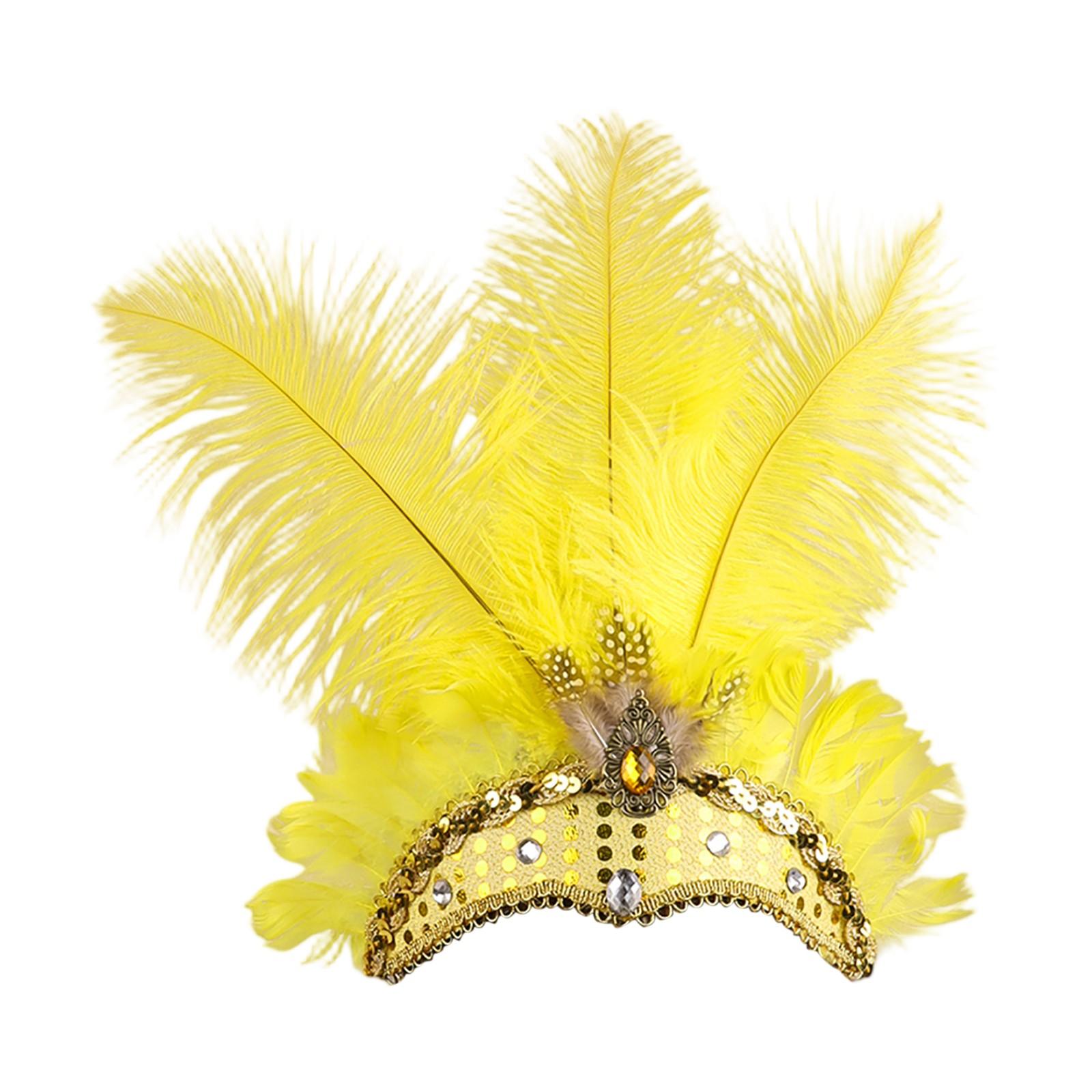 

Лучший инструмент для праздничного веселья! Цветная повязка на голову с перьями. Наденьте ее, и вы мгновенно станете центром внимания всего заведения! One Size жёлтый