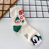 2022 Autumn/Winter Dongdaemun Women's Color Block Long Christmas Socks