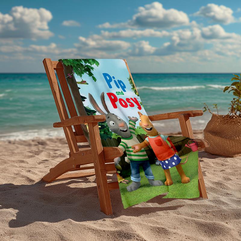 Ultra-Soft Beach Towel with Pip and Posy Theme,Ideal for Pool - Camping, Diving - Perfect Travel Essential, Vibrant Beach Towel.