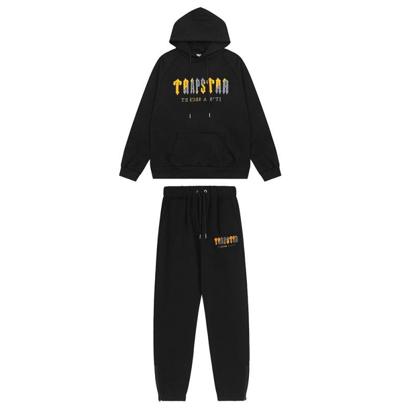 Herren Gradient Buchstaben Bestickter Hoodie Jogginganzug Set - Übergroß Fleece Warm Lässig Trainingsanzug Winter