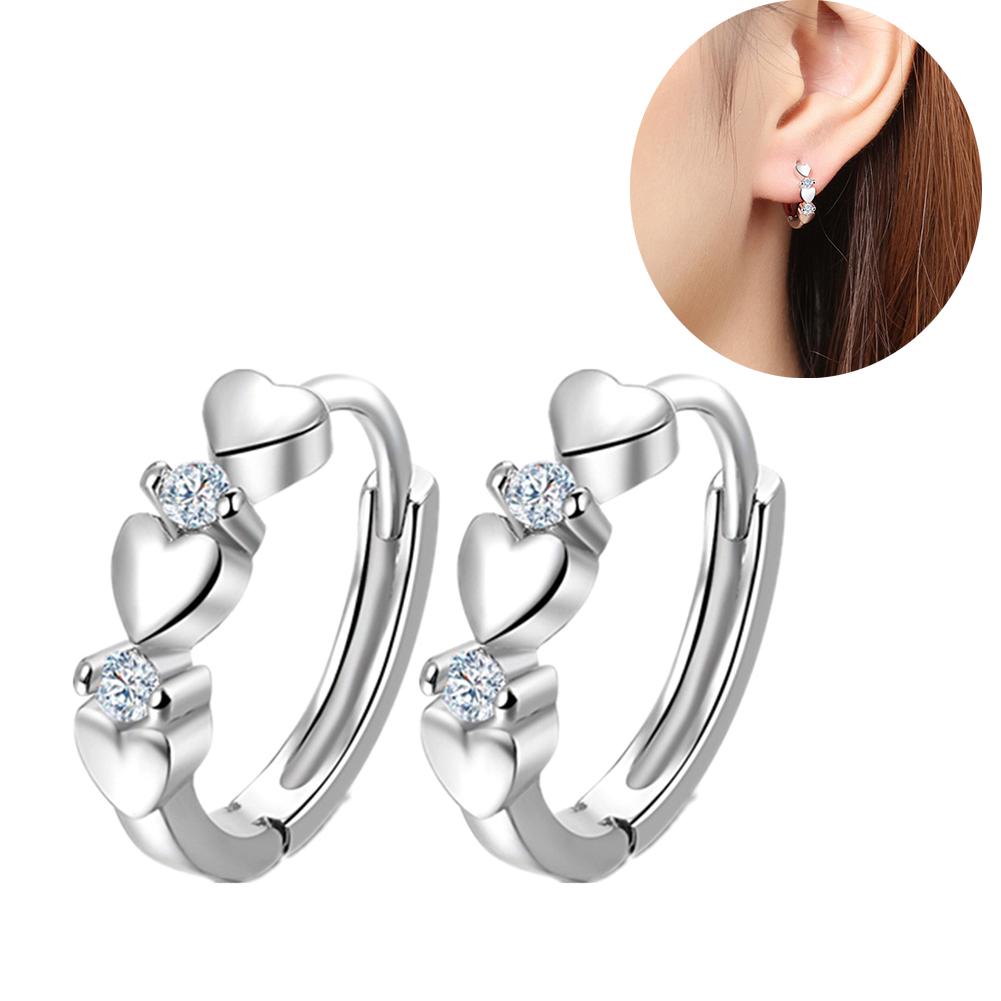 Hoop Earrings For Women Fashion Crystal Rhinestones Stud Circle Huggie Earrings Wedding Party Jewelry Gifts