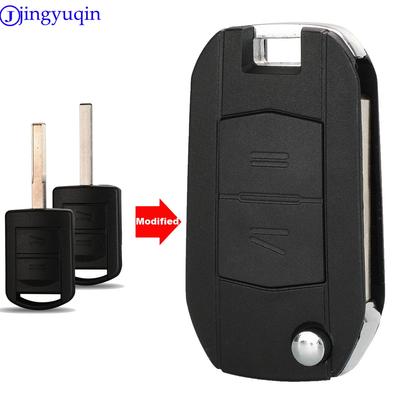 Jingyuqin Carcasa Cubierta Llave Coche Plegable Remota Para Opel Vauxhall Corsa Combo Meriva 2 Botones + Hoja HU43 (79)