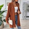 Women's autumn and winter new coat European and American women's clothing simple fashion loose sweater pearl bead cardigan