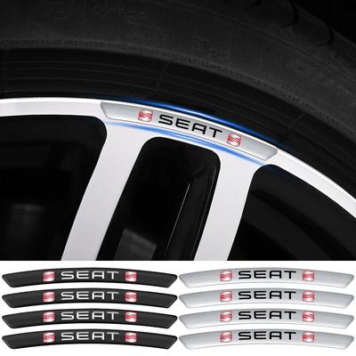 4Pcs Auto Wheel Hub Badge Tire Rim Stickers Accessories For Leon Ibiza Alhambra Niva Kalina Priora Granta Largus