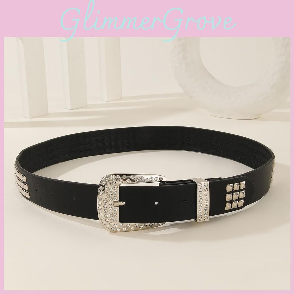 Rivet And Fashion Rhinestone Decoration Women Casual Wide Belt Daily For