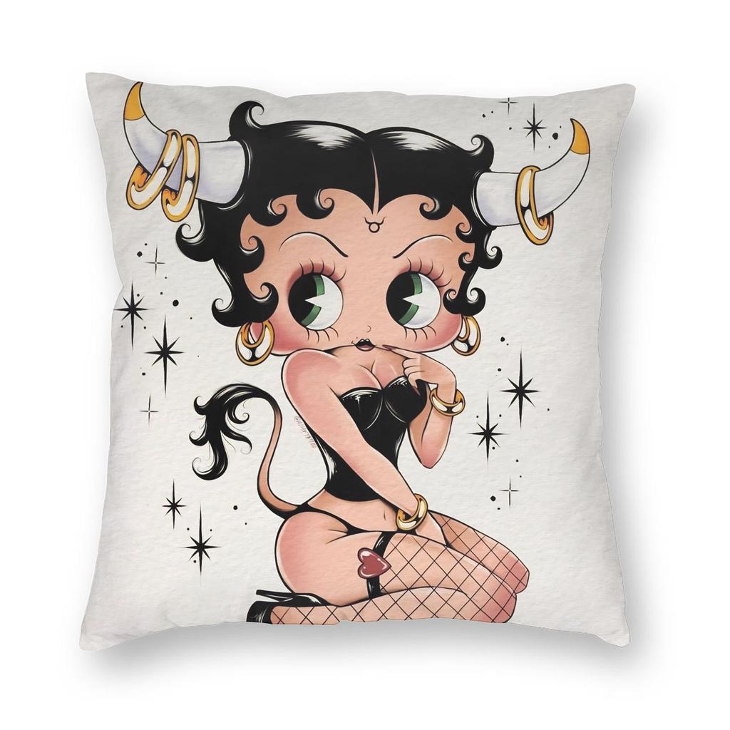Anime B-Betty Boops Pillowcase Soft Polyester Cushion Cover Decorations Throw Pillow Case Cover Home Square 45X45Cm