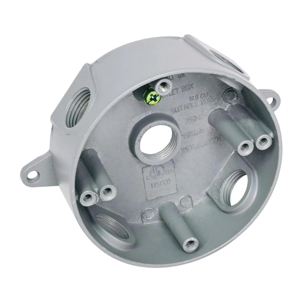 Round Weatherproof Box Diameter 101.6mm/40.00inch Threaded Outlets Wire Junction Box for Network Outside Lamps Garden Yard