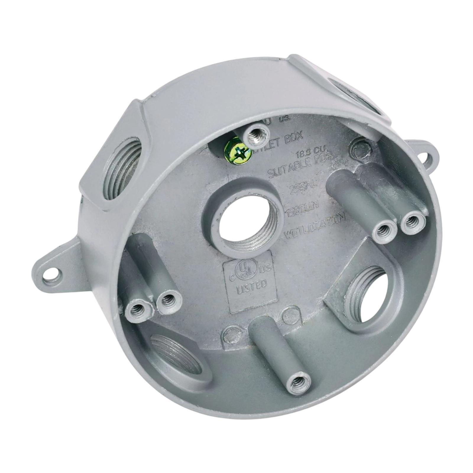 

Round Weatherproof Box Diameter 101.6mm/40.00inch Threaded Outlets Wire Junction Box for Network Outside Lamps Garden Yard