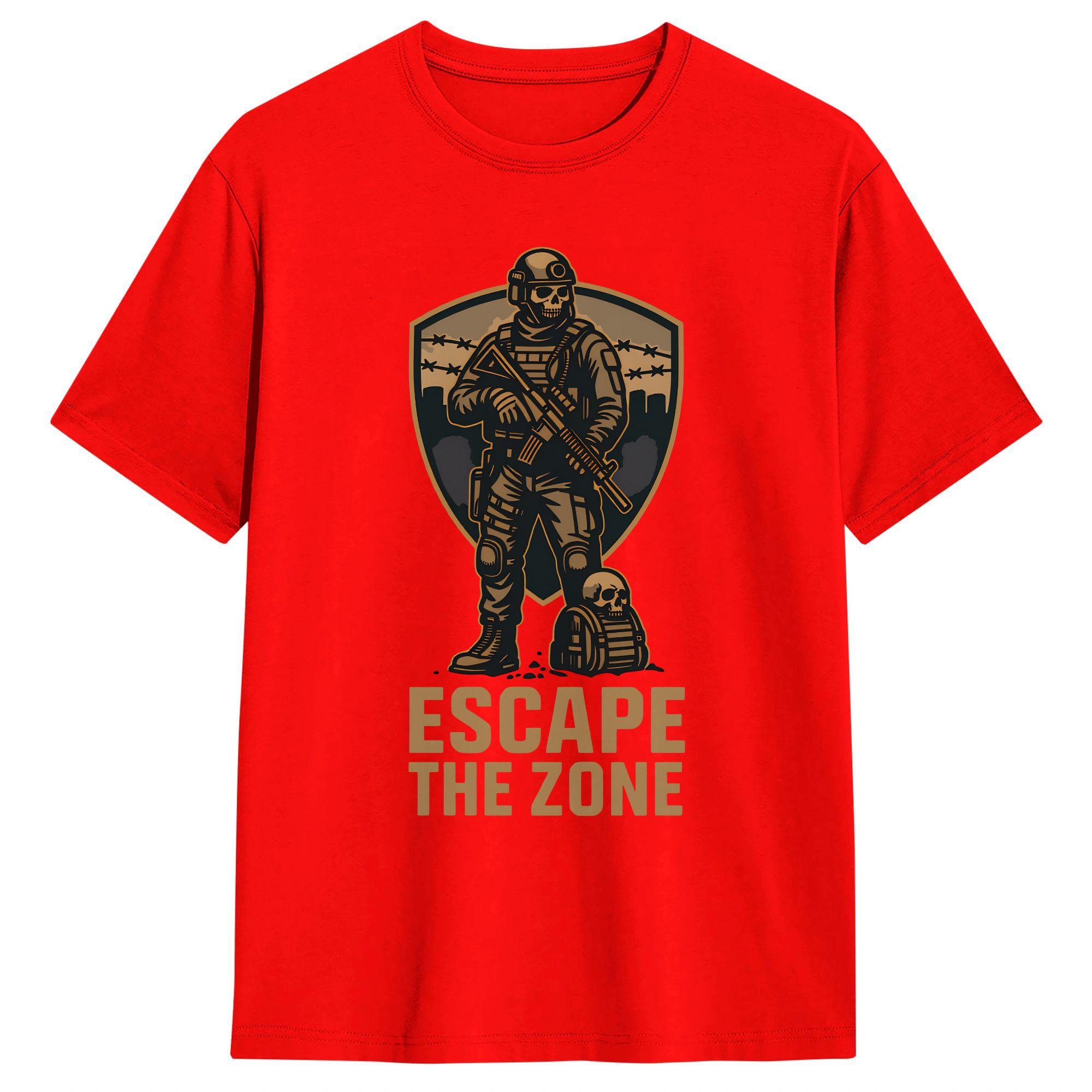 

Mens T Shirt Escape the Zone Tactical TShirts Hippie Summer Tee Shirt Y2K Retro 100 Cotton Tops Gift S