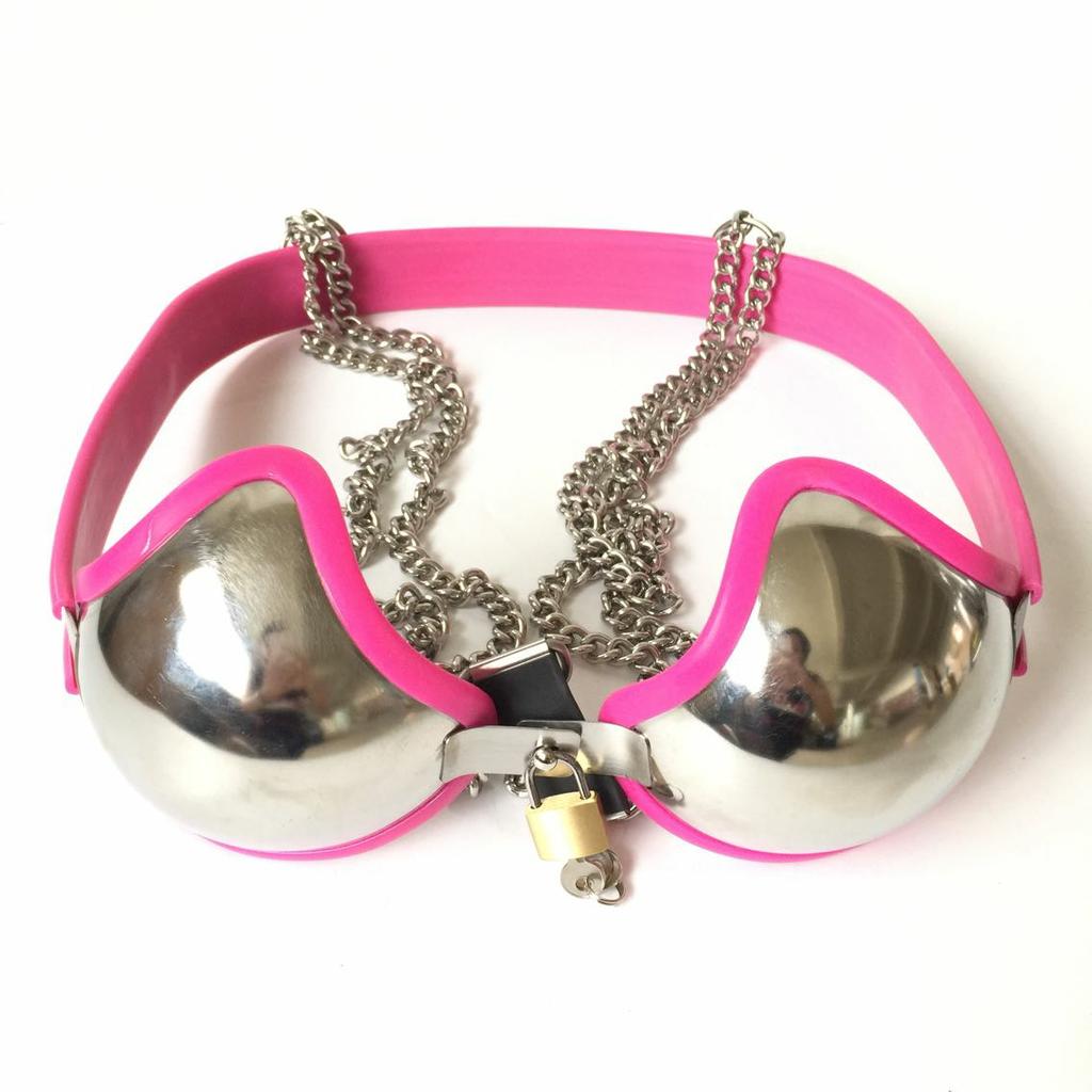 New 3 Colors Stainless Steel Women Adjustable Chastity Bra Lock Female Chastity Device Breast Protection Roleplay Sex Toys