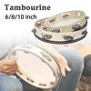 Plastic Tambourine for Kids 6/8/10 Inch Hand Held Percussion Drum Bell Portable Musical Instrument for Outdoor Camping Activity