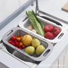 Drain Basket Bowl Rack Kitchen Fruit Basin Storage Sink Retractable
