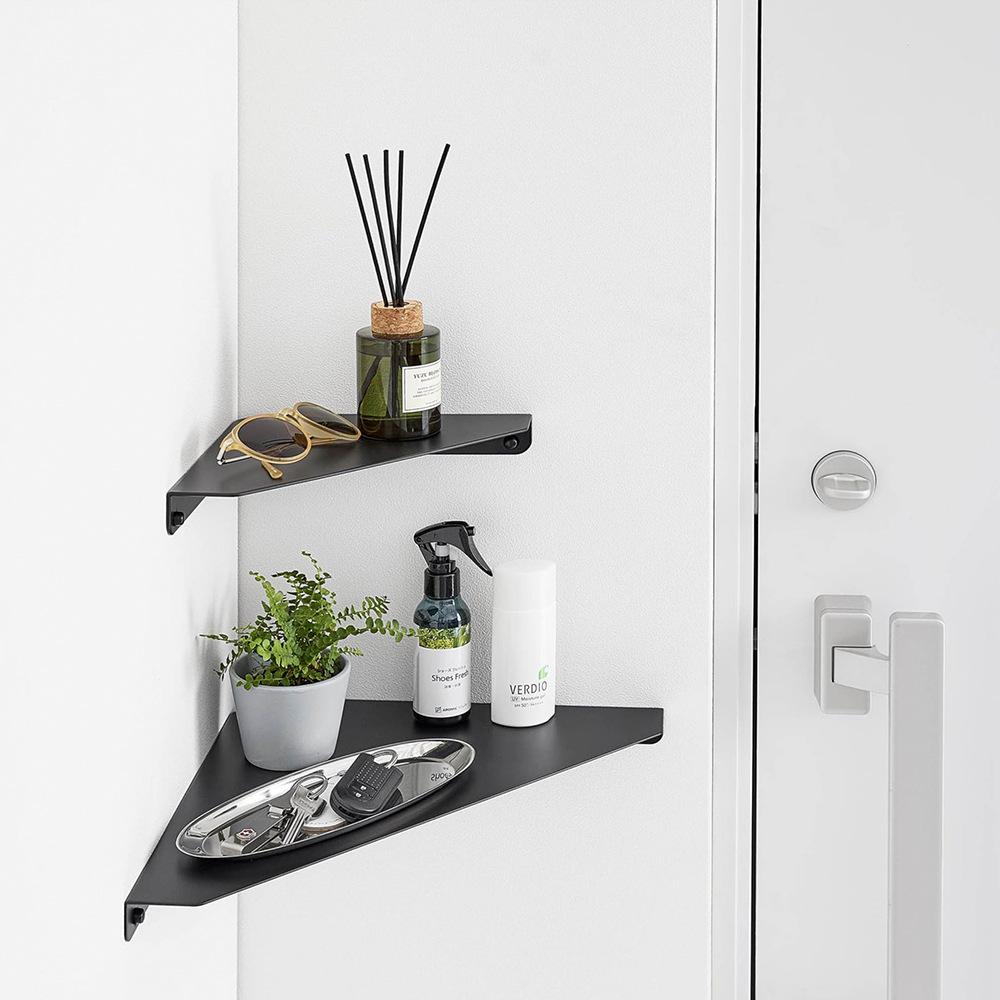 No-punch Corner Wall Bathroom Study Kitchen Living Room Wall Hanging Triangle Shelf