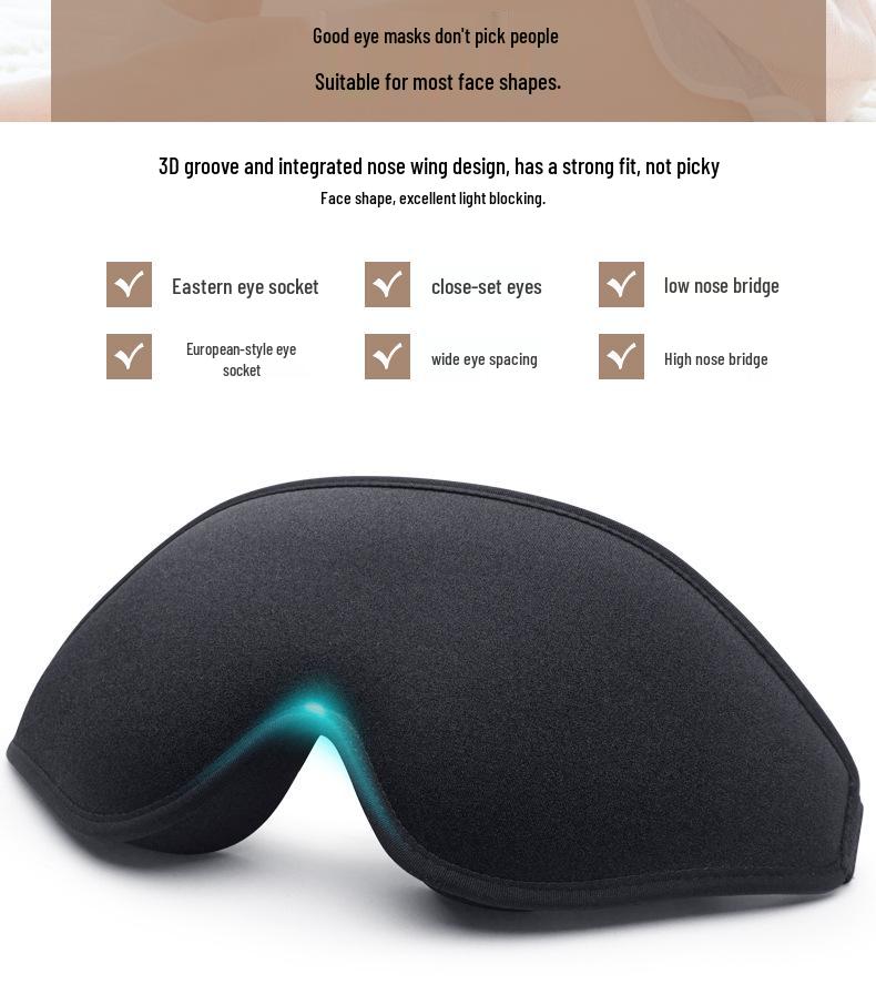 Bestselling 3D Contour Sleep Mask with One-Piece Nose Wing, Perfect for Insomnia and Complete Darkness