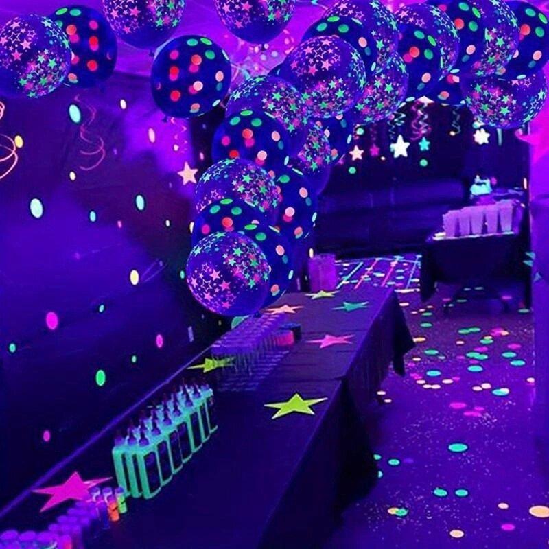 20Pcs Fluorescent Balloon Glow In The Dark Neon Glow Latex Balloons For Wedding Birthday Glow Party Decor