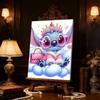 Sweet Cool Pearl-Inlaid Stitch Frameless Art | Cloudy Dreamy Bg, Handmade 2D Pearl Craft, Shows Pink Outfit, Ideal for Y2K, Girly, Creamy Home Decor