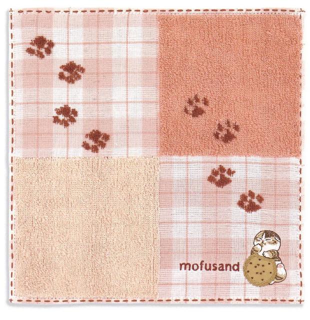 mofusand Towel Handkerchief (Cookie Nyan Pink) Japan NEW