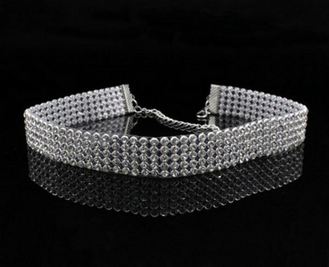Elegant Women's European American Rhinestone Wedding Choker Necklace