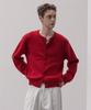 Decoroso Panel Rib Round Cardigan [Deep Red]