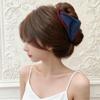 Korean Retro Color Block Denim Triangle Claw Clip - High-End 2025 Shark Hair Accessory for Women