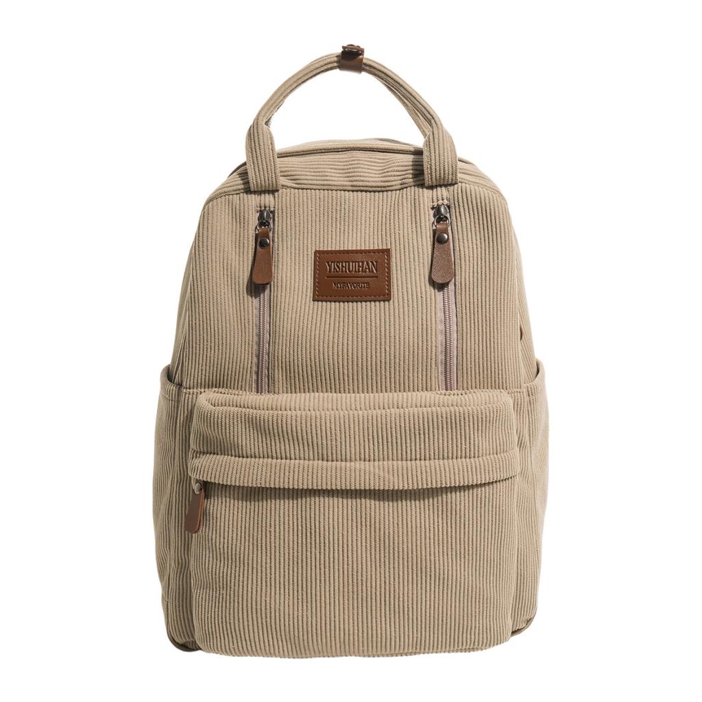 School Bag Casual Corduroy Backpack for Women, College Students, High School Students, Large Capacity Middle School Students, New High-value Backpack