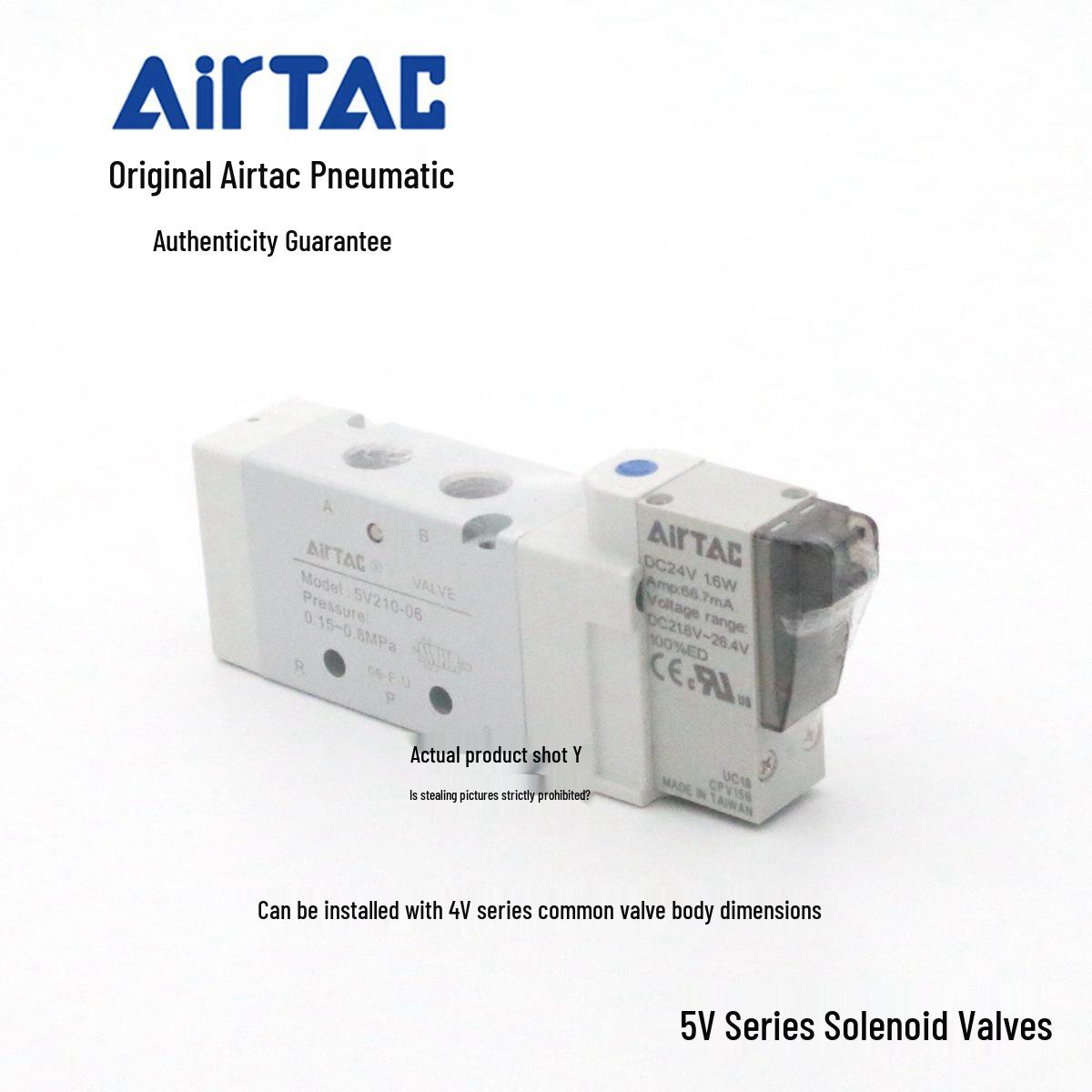 

AirTAC Solenoid Directional Valve 5V210-06/B050/A050 AC24 5V210-06E-050