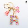 A-Z 26 Letter Pendant Keychain Tassel Butterfly Charms Keyrings Women Bag Ornaments Car Keychain Pendant