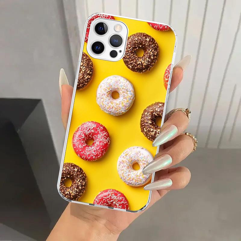 Macaron Ice Cream Cake Doughnut Phone Case for Iphone 17 Air 16 15 Plus 14 13 Mini 12 11 Pro Max 16E 7 8 SE 2020 Soft Funda Prin