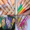 120pcs Long Fake NailsFull Coverage Clear Nail Tips for Nail Art Manicure Practice in Various Sizes Easy Application