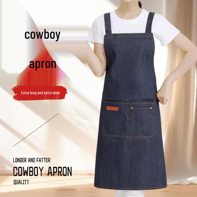 Breathable Denim Apron with Custom Logo for Kitchen & Catering