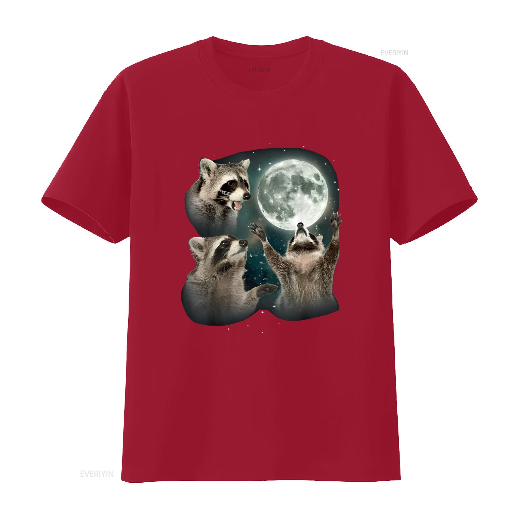 Raccoon T Shirt 3 Racoons Howling At Moon Funny Weird Cursed vintage Washed Slightly Comfortable Stretched S