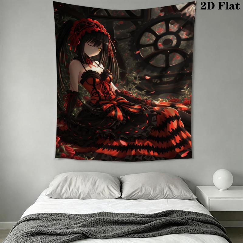 Kurumi Tokisaki Wall Tapestry Aesthetic Wall Hanging Printed Fabric Blanket Decorative Tapestries for Bedroom Living Room Home Decor