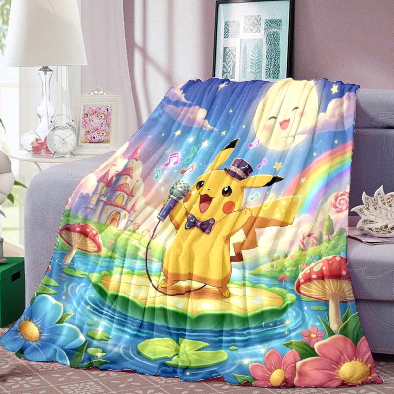 Pokémon Pikachu Series Flannel Blanket—Soft To the Touch, the Perfect Choice for Home Relaxation; an Excellent Gift for Pokémon