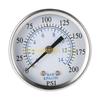652F Pressure Gauge Compressor 2" Face 0-200 PSI Back Mount 1/4" Npt 0-14Bar for Car Bike Motorcycle Basketball