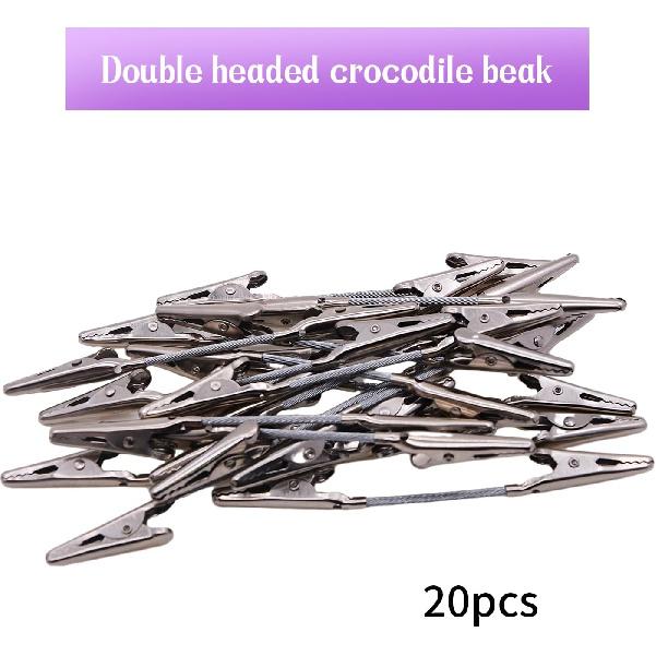 RUIAN 20 Pack Double Head Alligator 4'' Memo Clip Photo Picture Note Holders Metal Wire Clips Clamps for DIY & Crafts, Silver