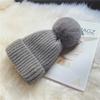 Hat Women's Winter Tide Fleece Thickened Ball Warm Knitted Wool Hat Autumn and Winter Fashion Cute Bag Hat
