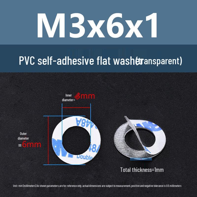 Yigu Adhesive PVC Transparent Washer: Single-Sided Insulating Pad with Screw Gasket