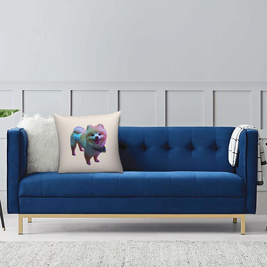 Cute Pomeranian Dog Square Pillowcase Pillow Cover Cushion Throw Pillow for Home Bedroom Car