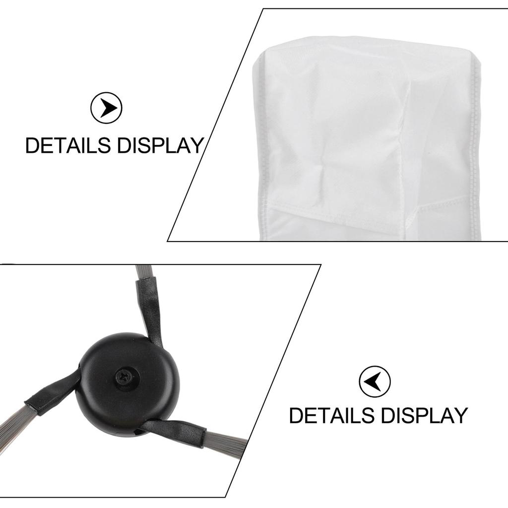 Replacement Accessories Kit For Dreame D20 Pro Plus Robot Vacuum, 2 Side Brushes, 2 Mop Cloths, 2 Filter Bags, Cleaning Tool