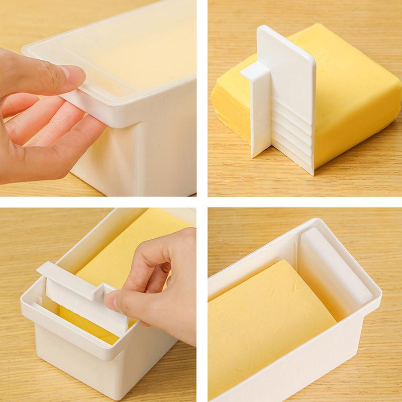 Butter Dish With Cover Butter Fresh-Keeping Box With Cutter Slicer Countertop Butter Box For Refrigerator Storage Home