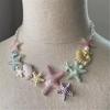 Adjustable Necklace With Starfish Shell Pearls Charm Alloy For Vacation And Parties