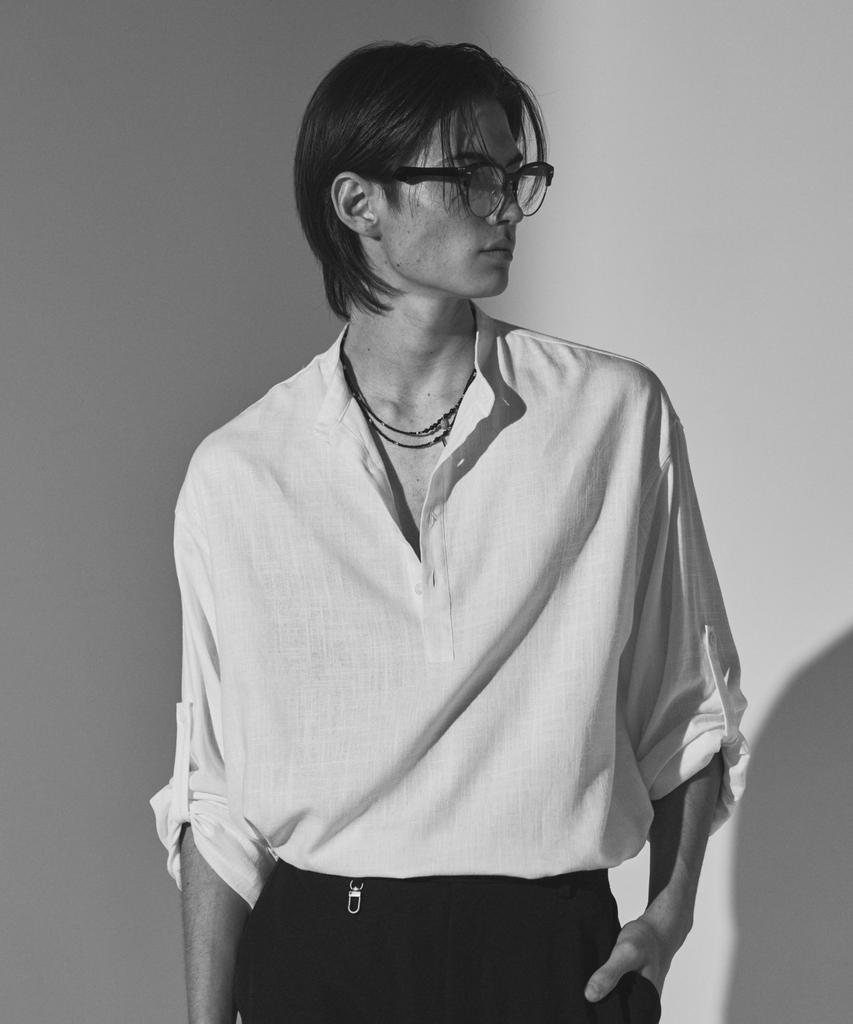 SSY Linen Concho Roll-Up Shirt White