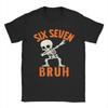67 Meme 6 7 Halloween Dabbing Six Seven Bruh Funny Men's T Shirt  Vintage Tees Short Sleeve Round Collar T-Shirts Cotton Tops