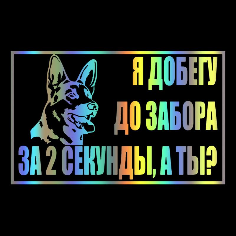 

1411# Доберешься до забора за 2 секунды, да Забавная виниловая наклейка на автомобиль 22.6x14 cm разноцветный