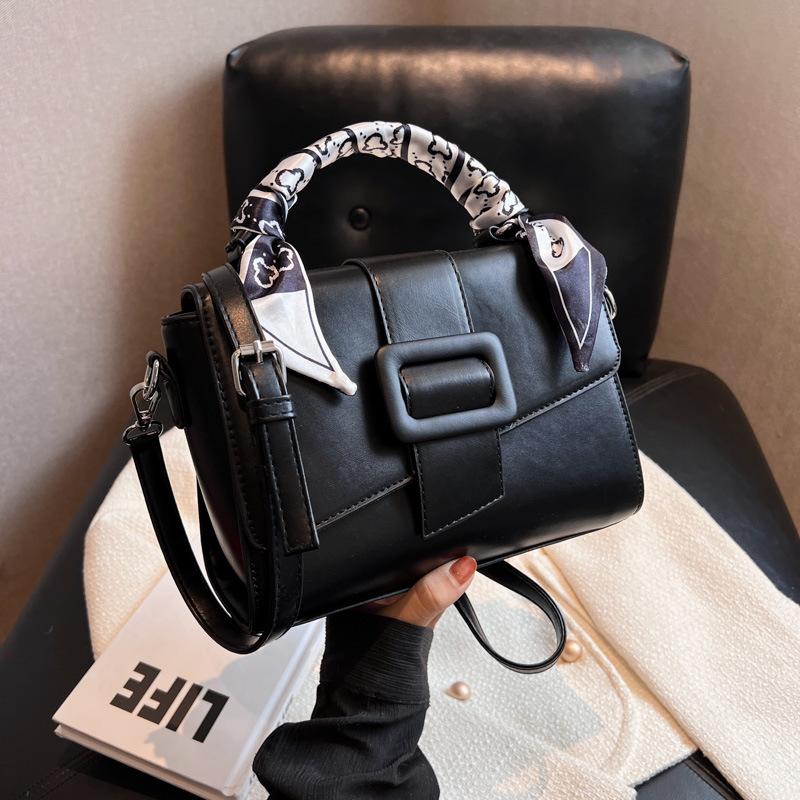 Light Luxury Small Square Bag  New PU Women's Bag Summer Solid Color Scarf Fashion Crossbody Bag Single Shoulder Handbag